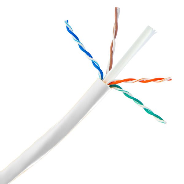 Cat6 Ethernet Cable 1000FT, CMR Rated, U/UTP, 23AWG Solid Pure Copper, White, ANSI/TIA 568.2-D 550MHz, (UL), RoHS HC-U6CU1000W-CMR/UL