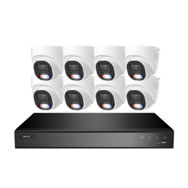 EasyCosy Kit 16CH PoE NVR + 8 Camera Kit Turret 4TB HK-P8EFD128-8
