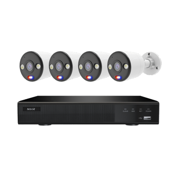EasyCozy Kit 8CH PoE NVR + 4 Camera Kit Bullet HK-P8E8B136-4