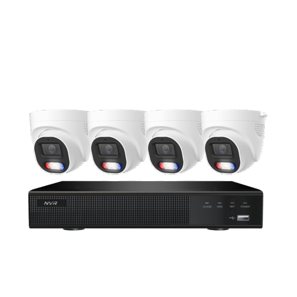 EasyCozy Kit 8CH PoE NVR + 4 Camera Kit Turret 2TB HK-P8E8D128-4