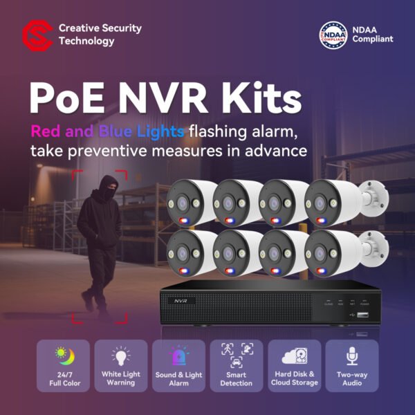 EasyCozy Kit 16CH PoE NVR + 8 Camera Kit Bullet 4TB HK-P8EFB128-8 - 图片 4